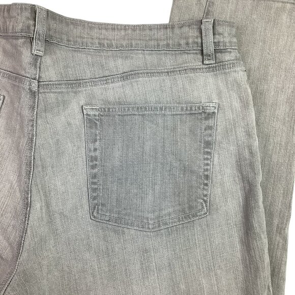 Eileen Fisher Gray Womens 14 Organic Cotton Blend Straight-Leg Jeans - Picture 8 of 12